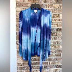 Blue & Purple Tie Dye Boho Duster Jacket